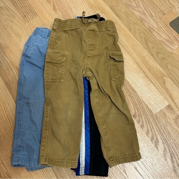 24 Month Pants Bundle Boy Jumping Beans Garanimals Tan Sweatpants Black Blue - Picture 3 of 6